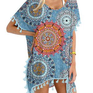 Women's Aztec Floral Bikini Bathing Suit Cover